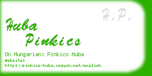 huba pinkics business card